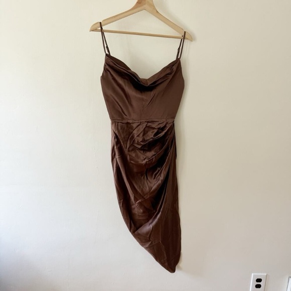 HOUSE OF CB Reva Toffee Satin Balcony Corset Dress Size Small - Picture 2 of 7